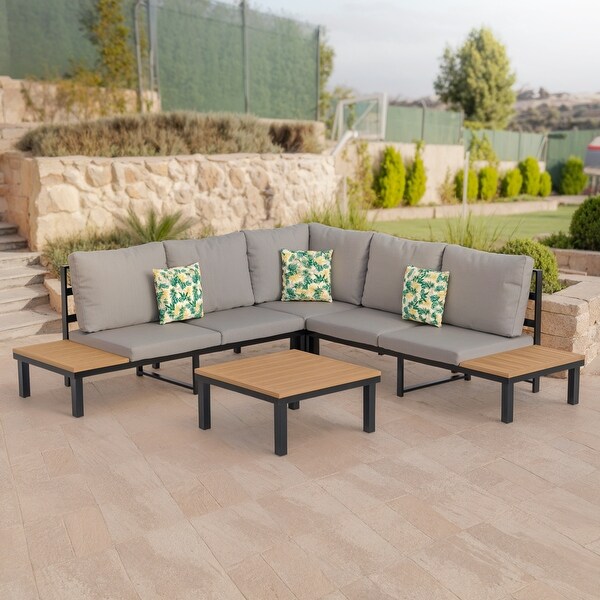 Outdoor Patio Furniture LShaped 4Piece Sectional Sofa Set