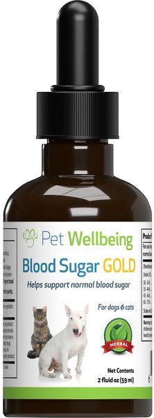 Pet Wellbeing Blood Sugar GOLD Bacon Flavored Liquid Diabetes Supplement for Dogs and Cats