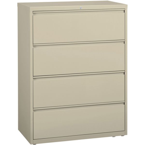 Lorell 4 Drawer Lateral File Cabinet， Letter/Legal/A4， 42