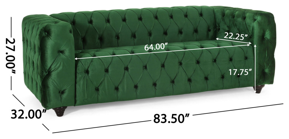 Contemporary Classic Sofa  Padded Button Tufted Seat   Eclectic   Sofas   by Decorn  Houzz