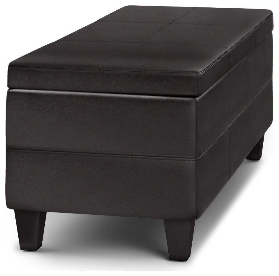 Avalon Lift Top Rectangular Storage Ottoman   Transitional   Footstools And Ottomans   by Simpli Home Ltd.  Houzz