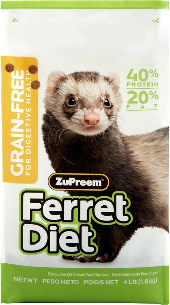 ZuPreem Grain Free Diet Daily Ferret Food， 4-lb bag