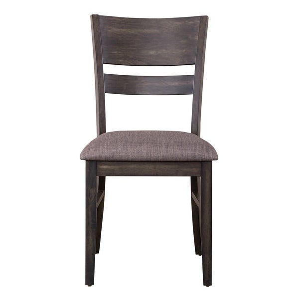 Anglewood Dark Umber Slat Back Upholstered Side Chair (Set of 2)