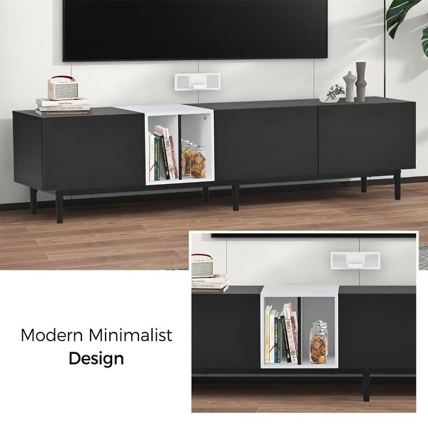 TV Stand for 80'' TV with 3 Doors，Entertainment Center - 83 inches