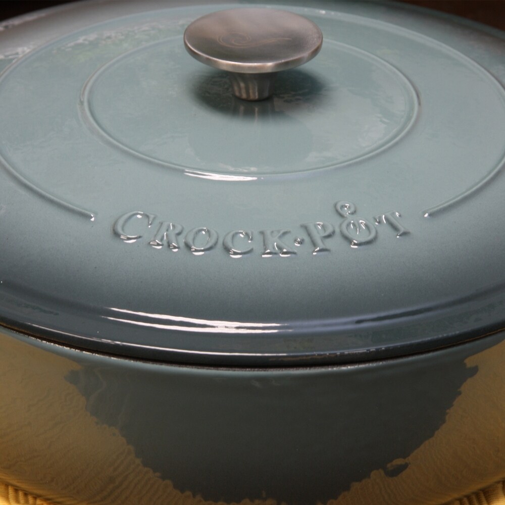 Enameled 5 Quart Cast Iron Round Braising Pan W/ Lid in Ash