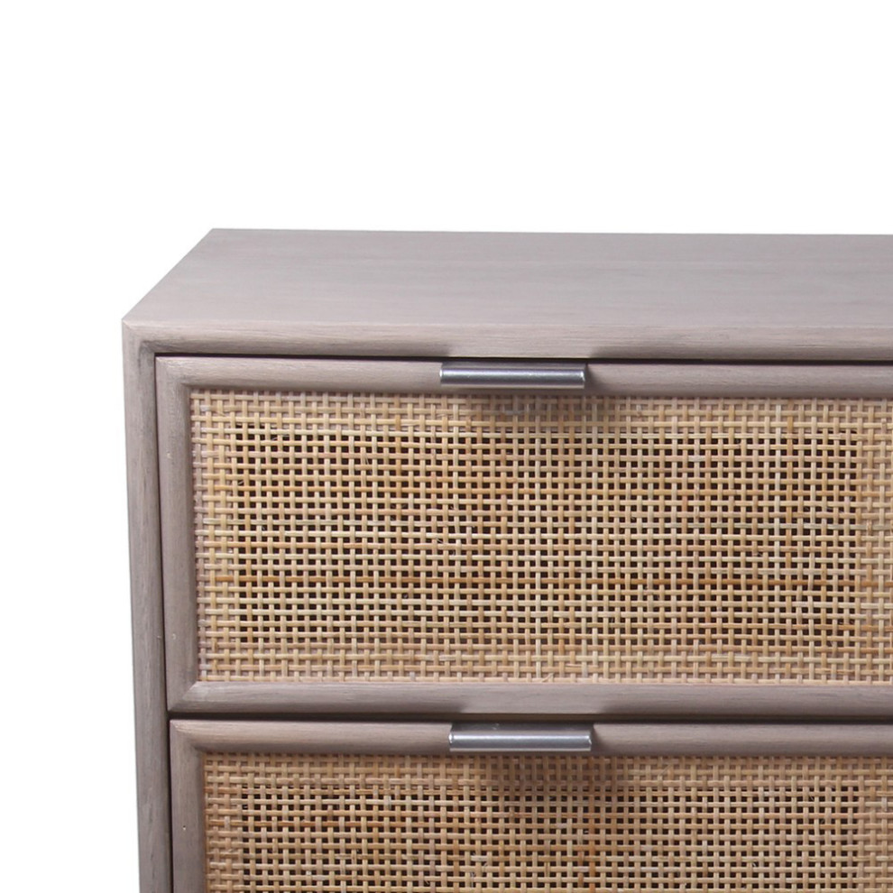 Benzara BM216862 3 Drawer Accent Chest with Mesh Pattern Front  Gray/Brown   Accent Chests And Cabinets   by Homesquare  Houzz