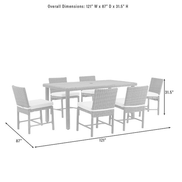 Crosley Bradenton 7Pc Outdoor Wicker Dining Set