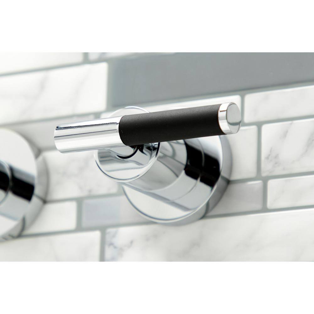 Kingston Brass Kaiser 2-Handle Wall Mount Tub Faucet in Polished Chrome (Valve Included) HKS8051CKL