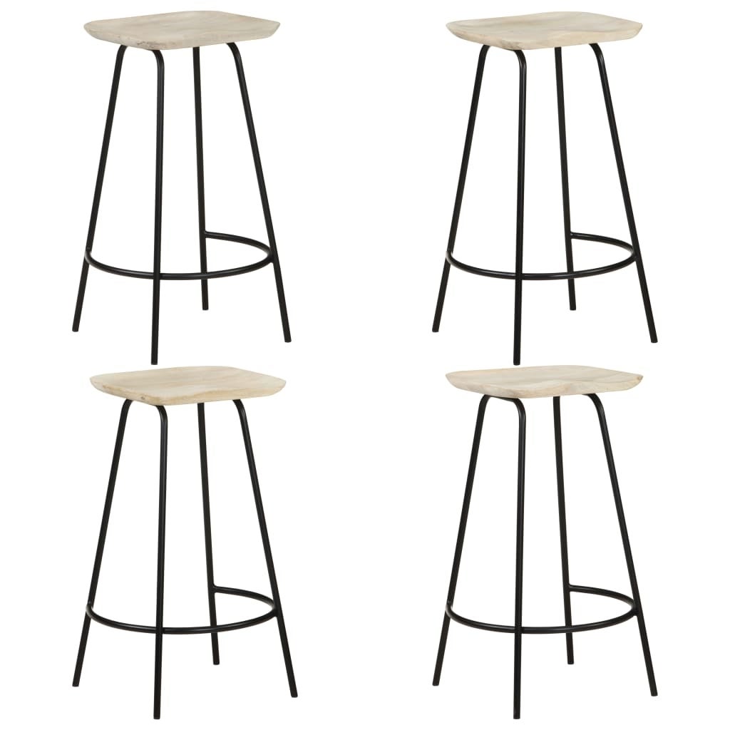 vidaXL Bar Stools 4 pcs Solid Mango Wood - 15