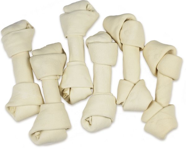 HOTSPOT PETS All Natural White 6-in Knotted Rawhide Bones Dog Chew Treats