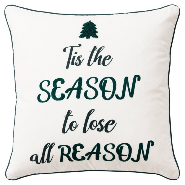 Oversize x27 tis The Season x27 Poly Filled Square Throw Pillow Rizzy Home