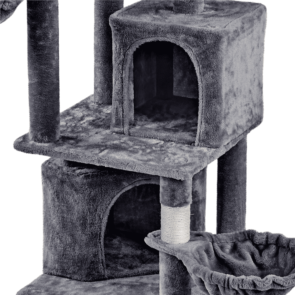 Easyfashion 69-inch Multilevel Cat Tree for Cats Kittens， Dark Gray