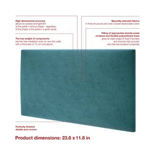 mollis homelike interiors Mollis Decorative Upholstered Headboard PanelAccent Wall Panels - Rectangle 60x30cm Milton M12 Green MO-PP-60x30B1-M12