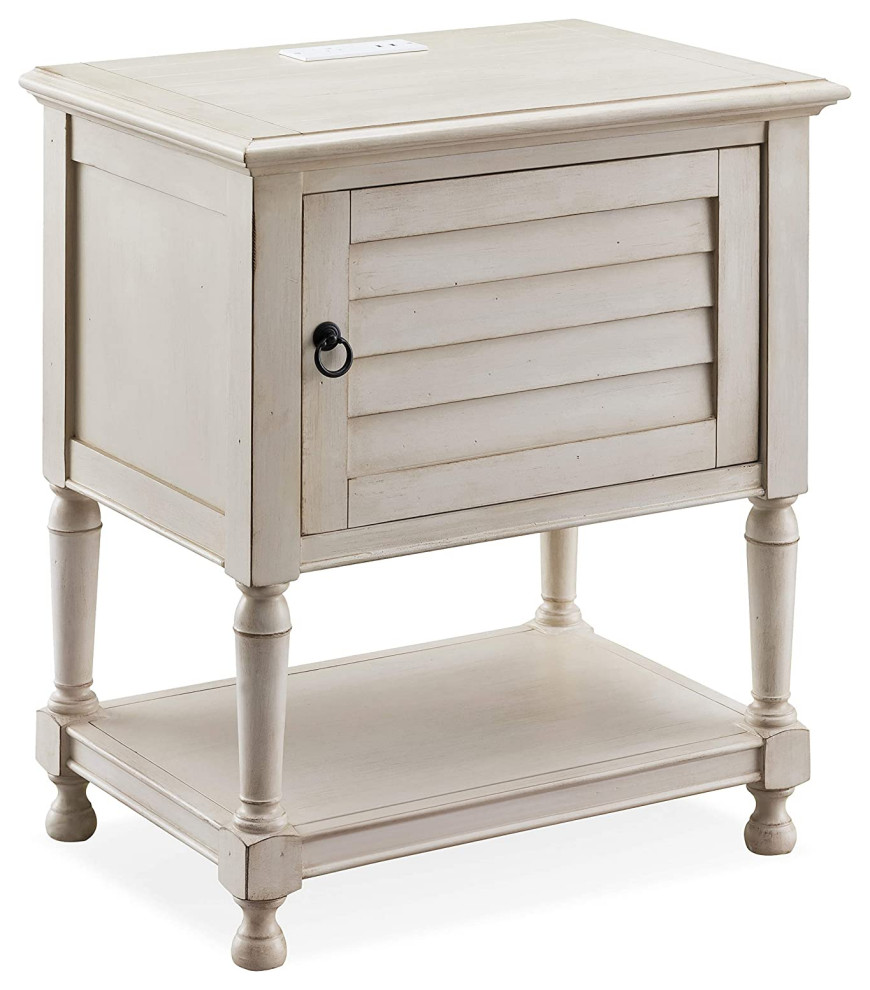 French Country Nightstand  Louvered Cabinet Door  ampCharging Station   Transitional   Bookcases   by Decorn  Houzz