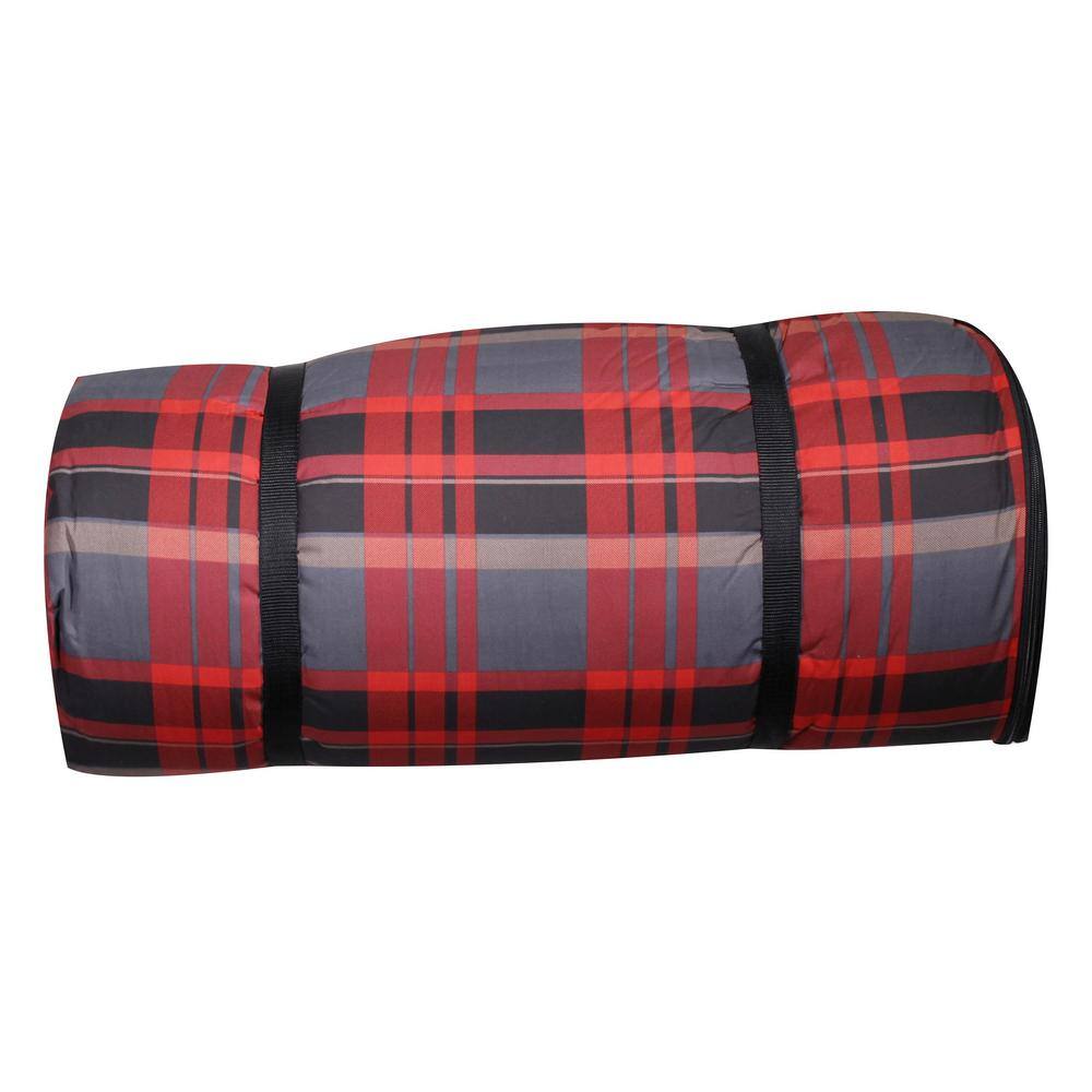 Disc-O-Bed Children's Duvalay with Luxury Lumberjack Pattern Memory Foam Sleeping Bag and Duvet 50354