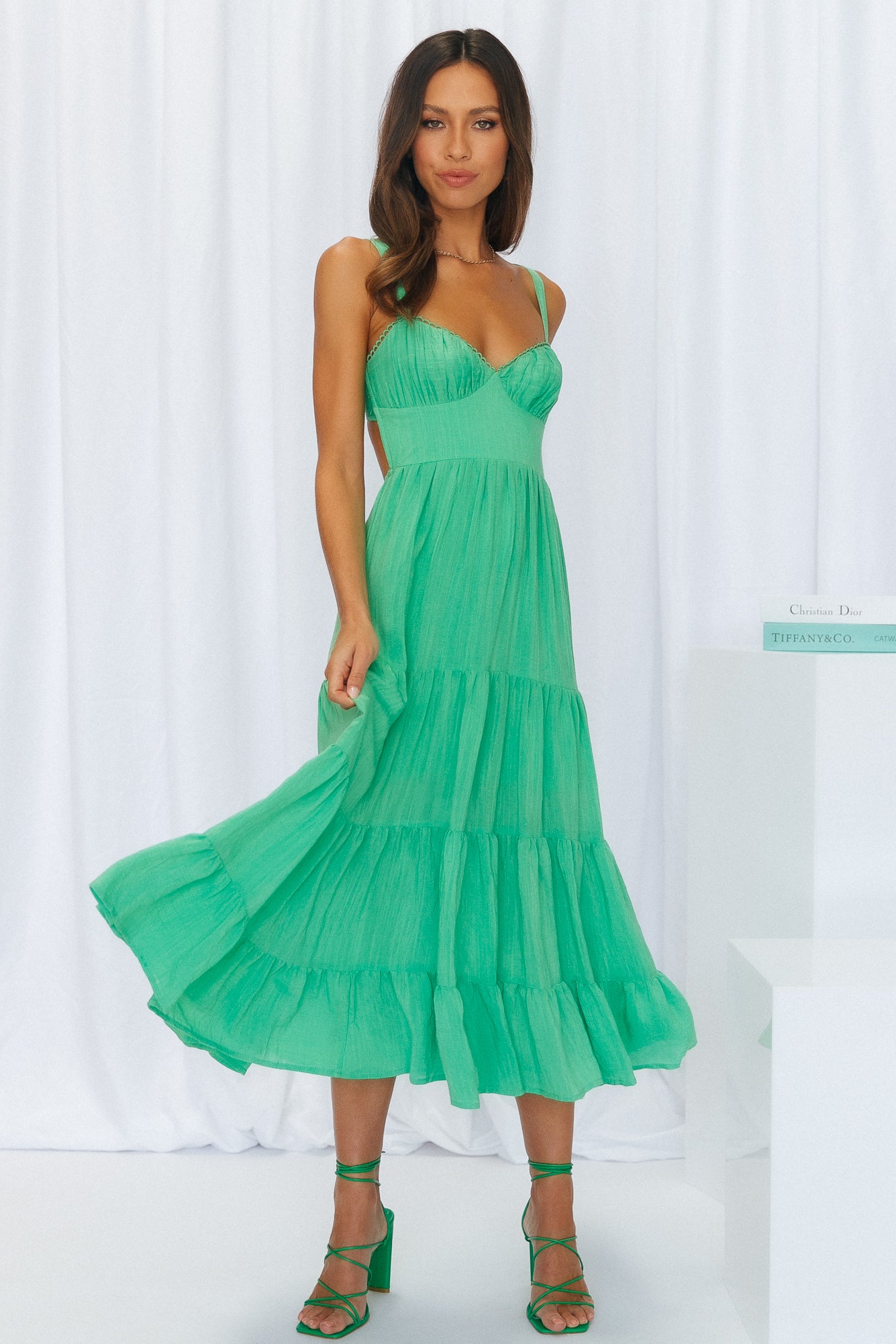 Freshly Brewed Midi Dress Green