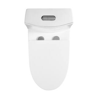 Aoibox 1-Piece 1.11.6 GPF Elongated Dual Flush Water saving Toilet in. White Seat Included SNMX410