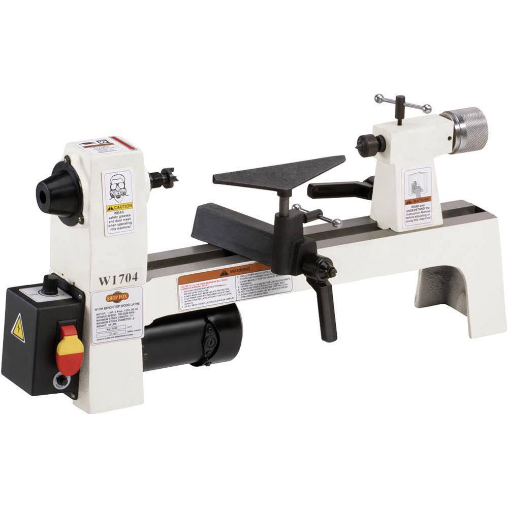 Shop Fox 8 in. x 13 in. 110-Volt 13 HP Bench-Top Wood Lathe W1704