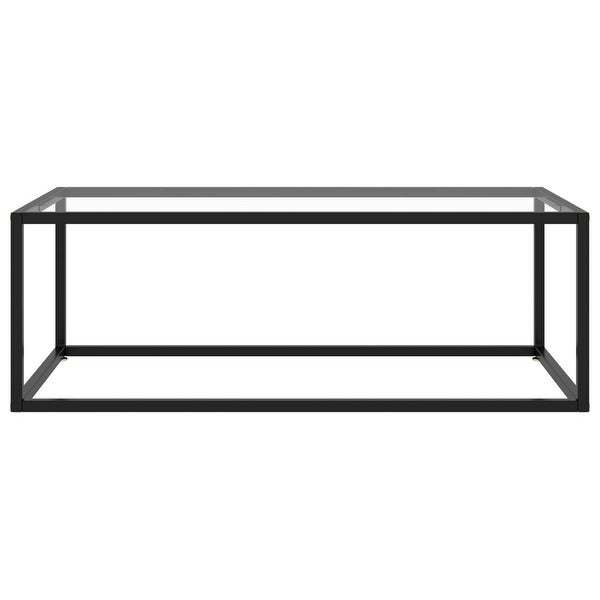 vidaXL Coffee Table Black with Tempered Glass 39.4