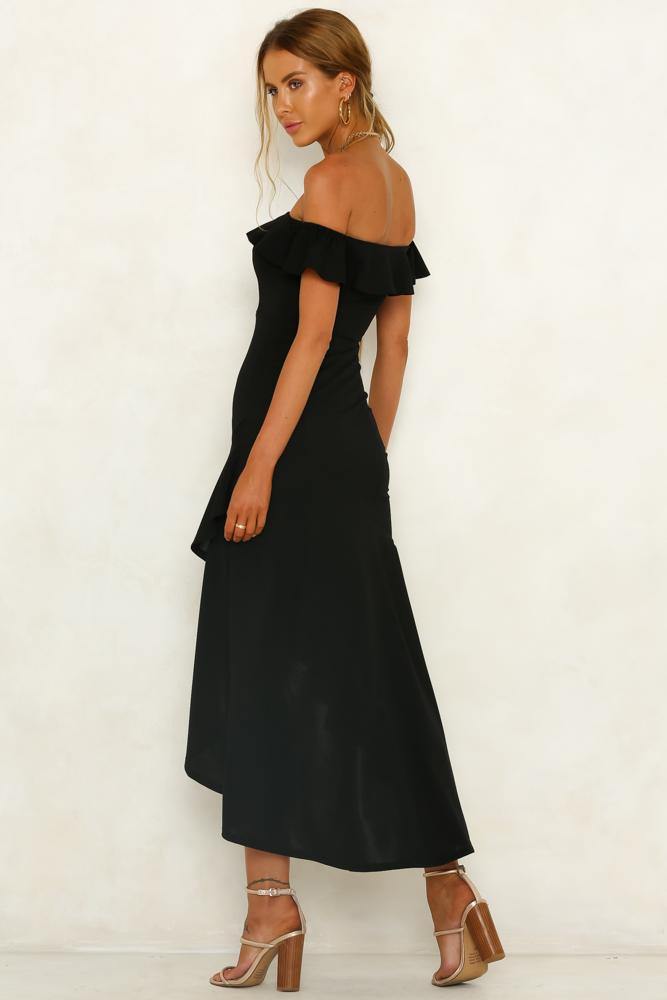 Heart On The Line Maxi Dress Black