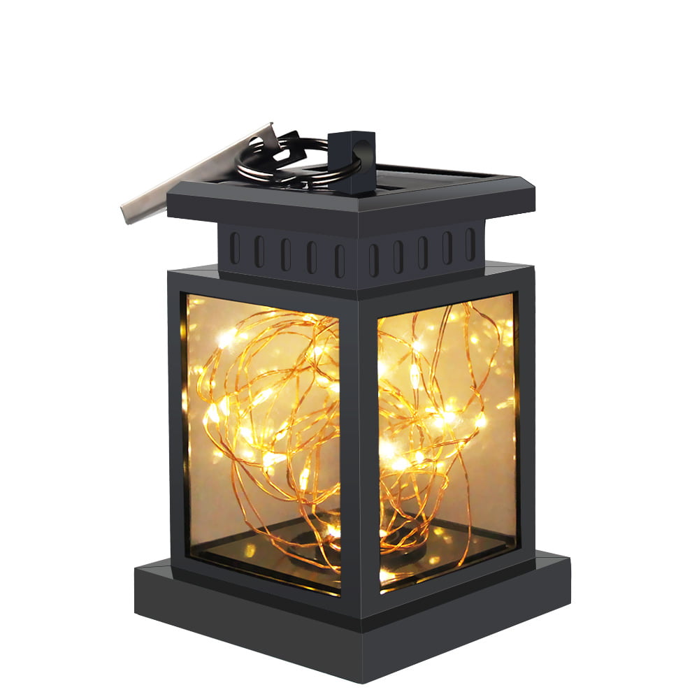 4 Pack Solar Lanterns Outdoor Hanging Upgraded Waterproof Sunwind Solar Decorative Table Light Warm White LEDs Copper Lights