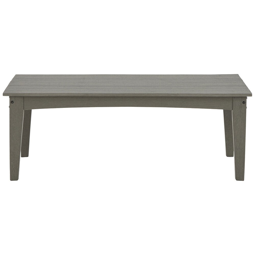 Signature Design by Ashley Visola Gray Rectangular Outdoor Poly  Weather Cocktail Table   48\