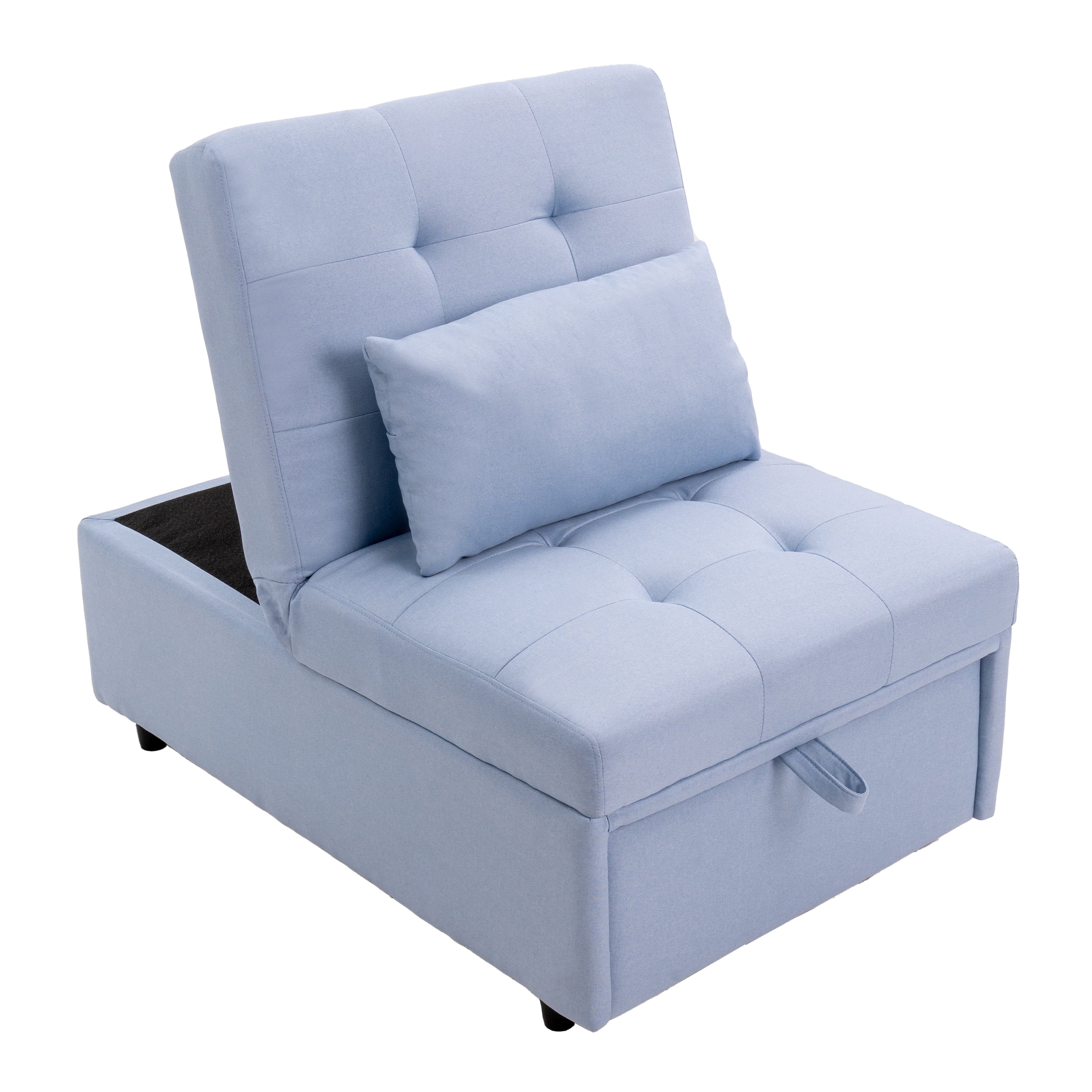 Prime Garden 3-in-1 Convertible Chair Sleeper Chair Sofa Bed,Blue