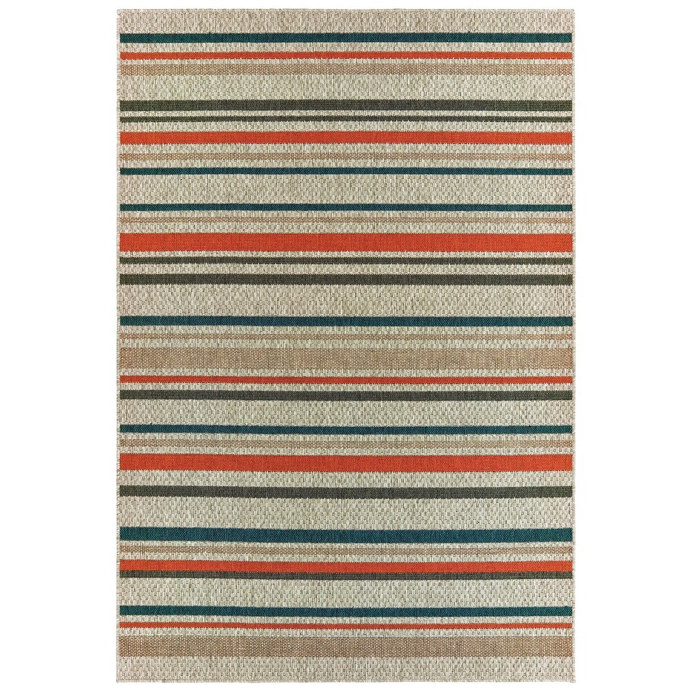 Style Haven Higgins Striped Grey/ Blue Indoor/ Outdoor Area Rug by Havenside Home