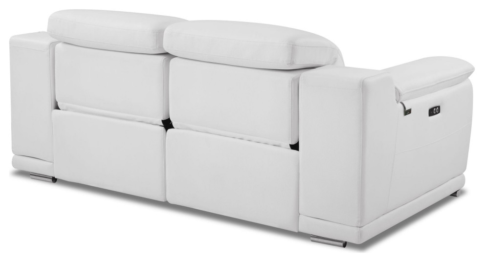 Veneto Italian Leather Power Reclining Loveseat   Contemporary   Loveseats   by Luxuriant Furniture  Houzz