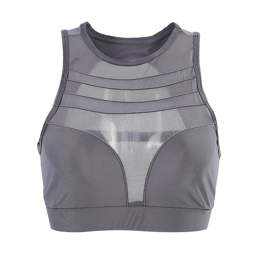 Women Anti-impact Fitness Backless Gym Yoga Sports Wireless Bra Athletic Activewear (m)