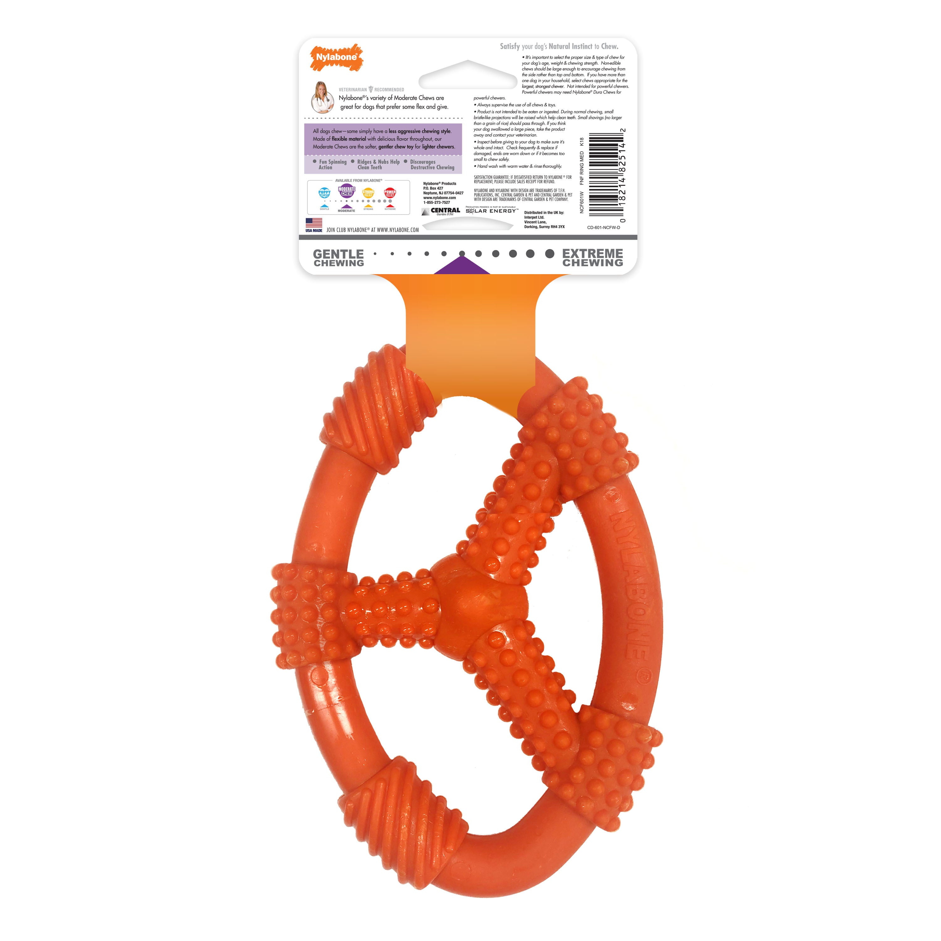 Nylabone Moderate Chew Flexible Oval Ring for Dogs - Up to 35 lbs.