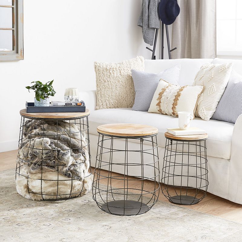 Stella and Eve Storage Basket End Table 3-piece Set