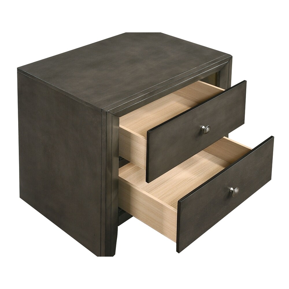 Coaster Furniture Serenity Rectangular 2 drawer Nightstand Rich Merlot And Mod Grey