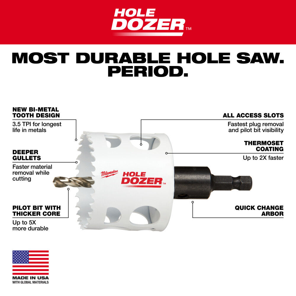 MW HOLE DOZER Door Lock Installation Hole Saw Kit 49-22-4073 from MW