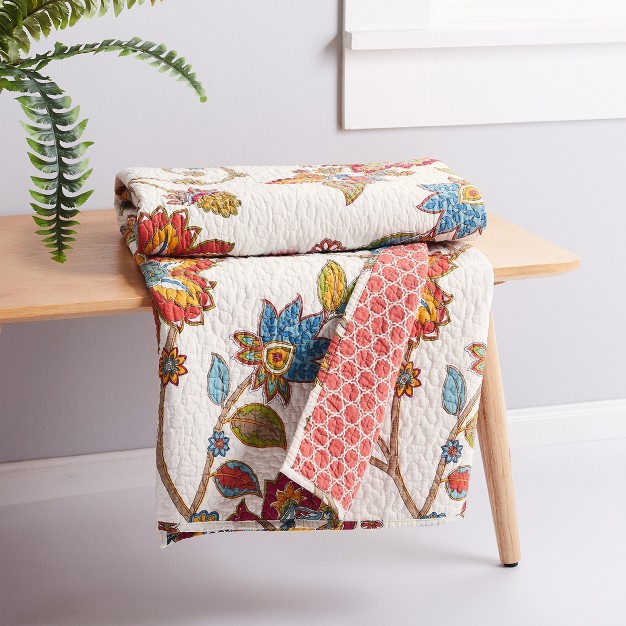 Clementine Floral Quilted Throw Levtex Home