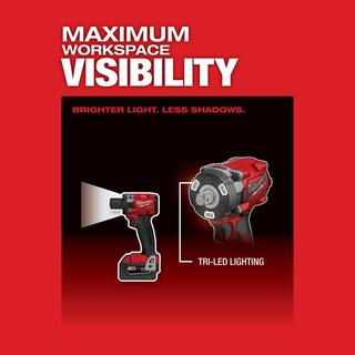 MW M18 FUEL GEN-3 18V Lithium-Ion Brushless Cordless 12 in. Compact Impact Wrench with Pin Detent (Tool-Only) 2855P-20