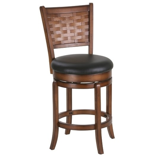 30 Vintage Vinyl Seat Wod Woven Back Swivel Barstool