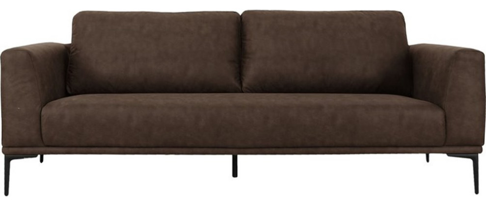 Divani Casa Jada Modern Fabric  ampMetal Upholstered Loveseat in Brown   Midcentury   Loveseats   by Homesquare  Houzz