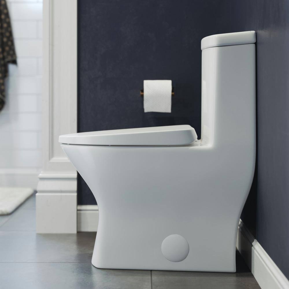 Swiss Madison Sublime II 1-Piece 0.81.28 GPF Dual Flush Compact Toilet in White Seat Included SM-1T257