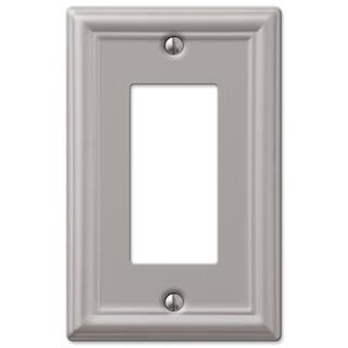 Hampton Bay Ascher 1 Gang Rocker Steel Wall Plate - Brushed Nickel (2-Pack) 149RBNHB-2