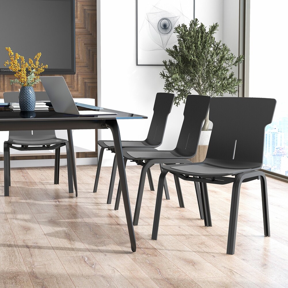 Mercer Modern Black Stackable Desk Chairs (Set of 4) by Furniture of America