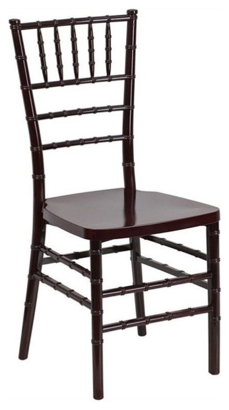 Bowery Hill Resin Stacking Chiavari Dining Chair in Mahogany   Asian   Dining Chairs   by Homesquare  Houzz