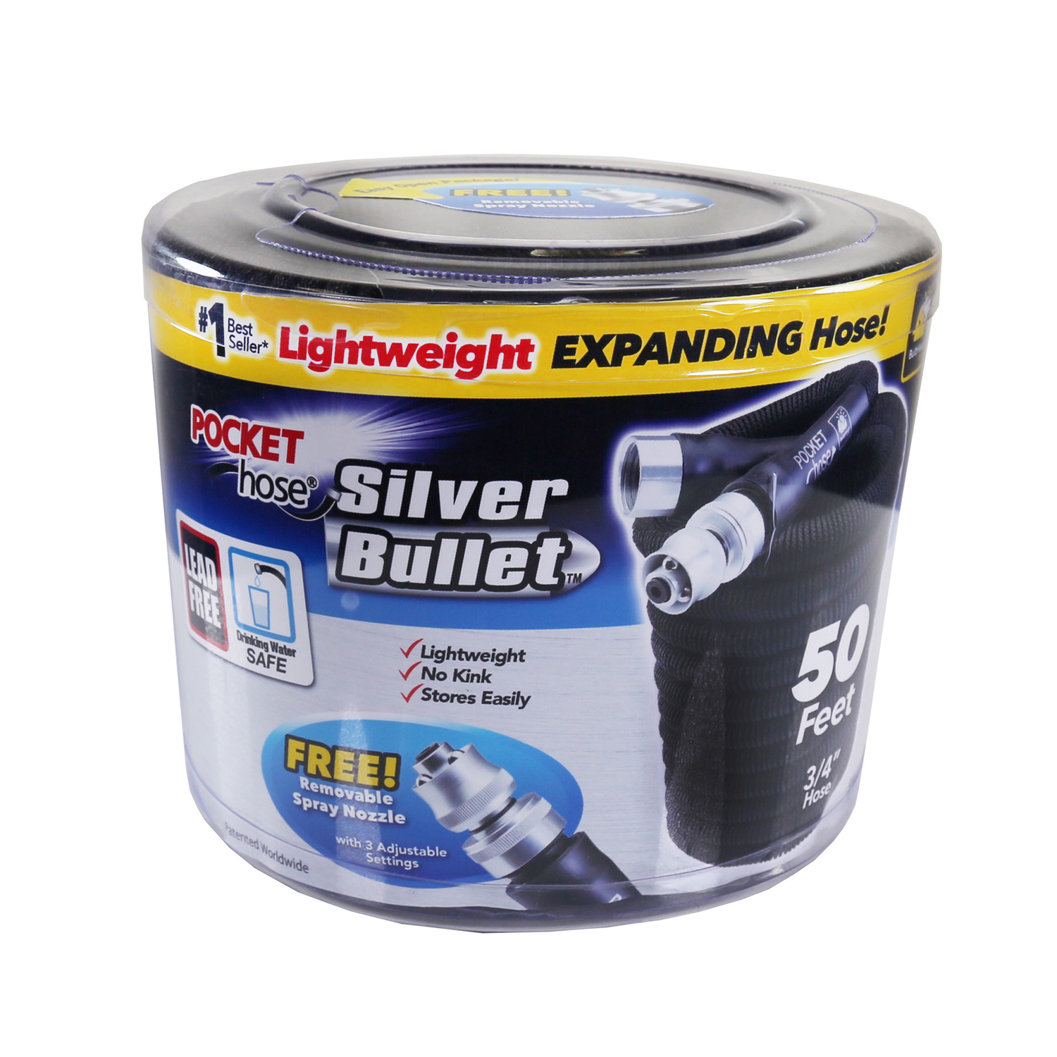 Pocket Hose Silver Bullet 3/4 in. D X 50 ft. L Expandable Lightweight Garden Hose