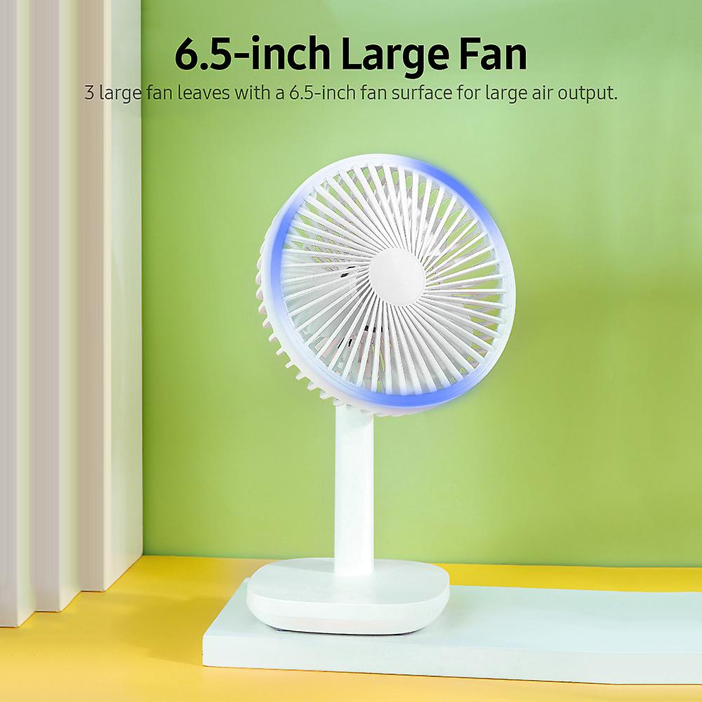 F6 Fan Stand Desktop Shaking Charging Fan Keystroke Speed Regulation Fan With Adjustable Angle Led Indicator Pink Blue