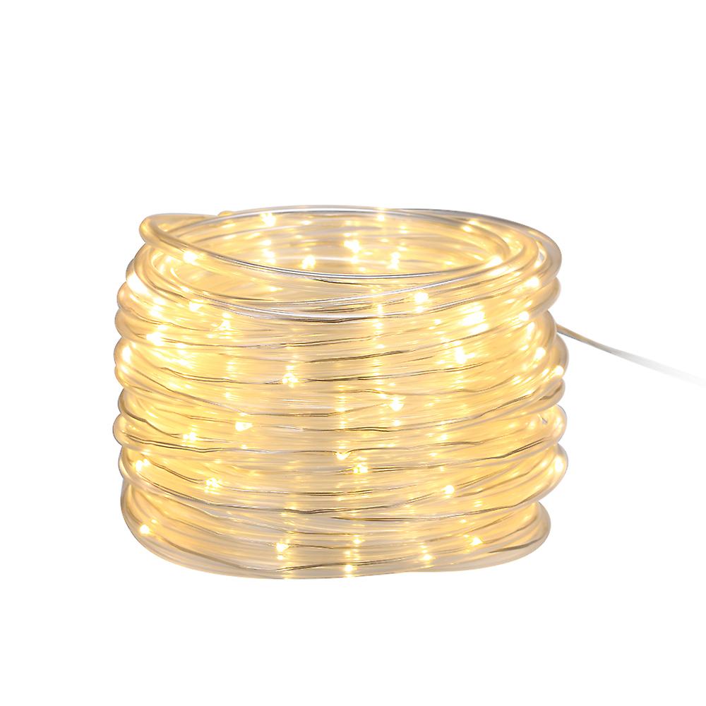 12m/39.4ft 7.2w 120 Led Rope Light Warm White Battery Powered Operated With Remote Control Combination In Wave Sequential Slo-glo Chasing/flash Slow F