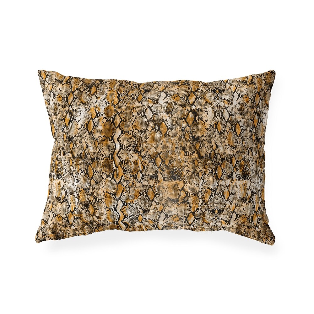 SNAKESKIN ORANGE IndoorOutdoor Lumbar Pillow By Kavka Designs   20X14