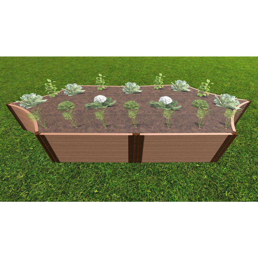 Frame It All 6 ft. x 16 in. x 22 in. Classic Sienna Composite 'Silver Salver' Scalloped Raised Garden Bed - 2 in. Profile 800004069