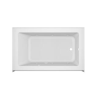 Jacuzzi PROJECTA 60 in. x 36 in. Skirted Whirlpool Bathtub with Heater with Right Drain in White T1S6036WRL1HXW