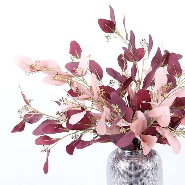 FloralGoods Artificial Eucalyptus in Pink or Red 29 Tall