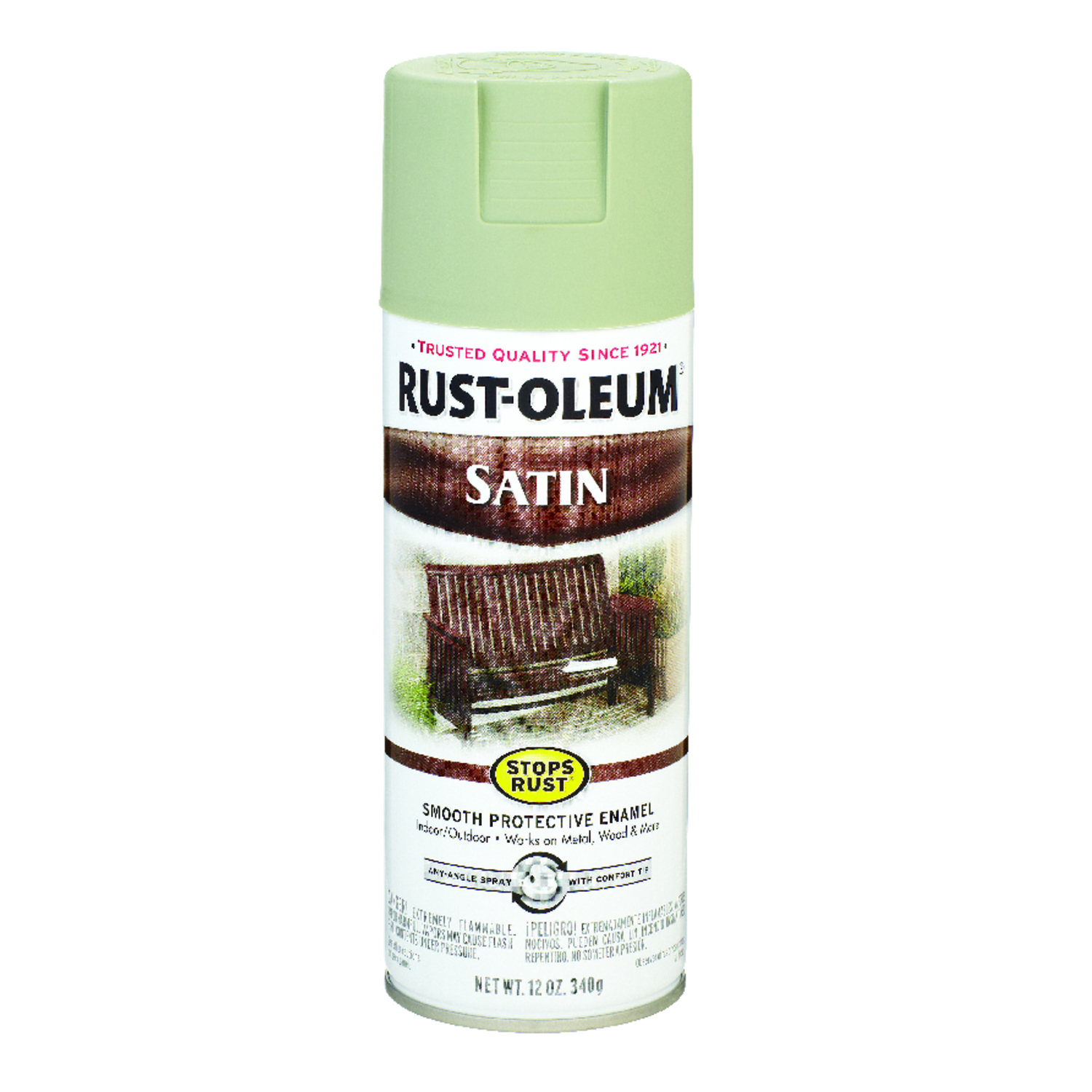 Rust-Oleum Stops Rust Satin Spruce Green Spray Paint 12 oz